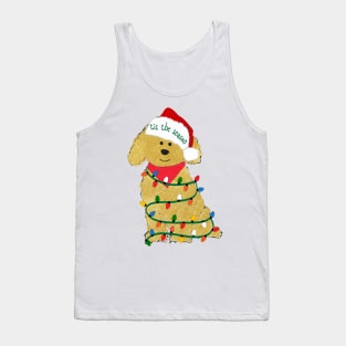 Cute Christmas Golden Doodle Puppy Tank Top